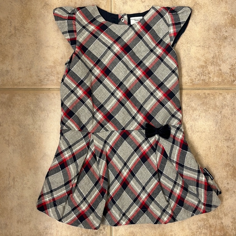 Girl’s Polarn O. Pyret Sweden Plaid Dress